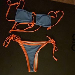 Two Block Bandeau Style Bikini Set